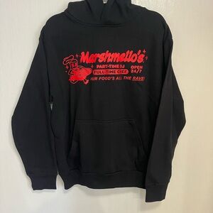 Black Hoodie with Red Graphic